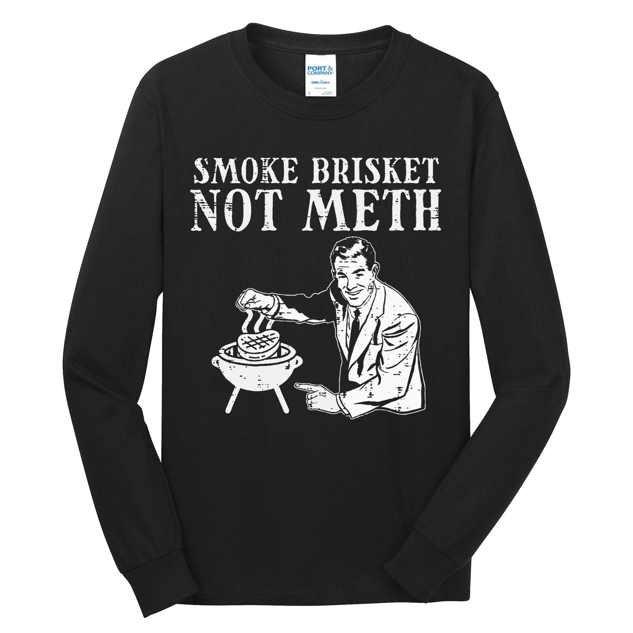 Grill Brisket Fun Bbq Barbecue Meat Grilling Master Dad Tall Long Sleeve T-Shirt
