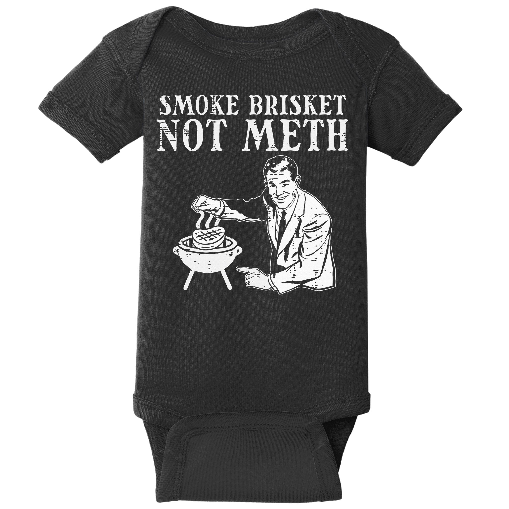 Grill Brisket Fun Bbq Barbecue Meat Grilling Master Dad Baby Bodysuit