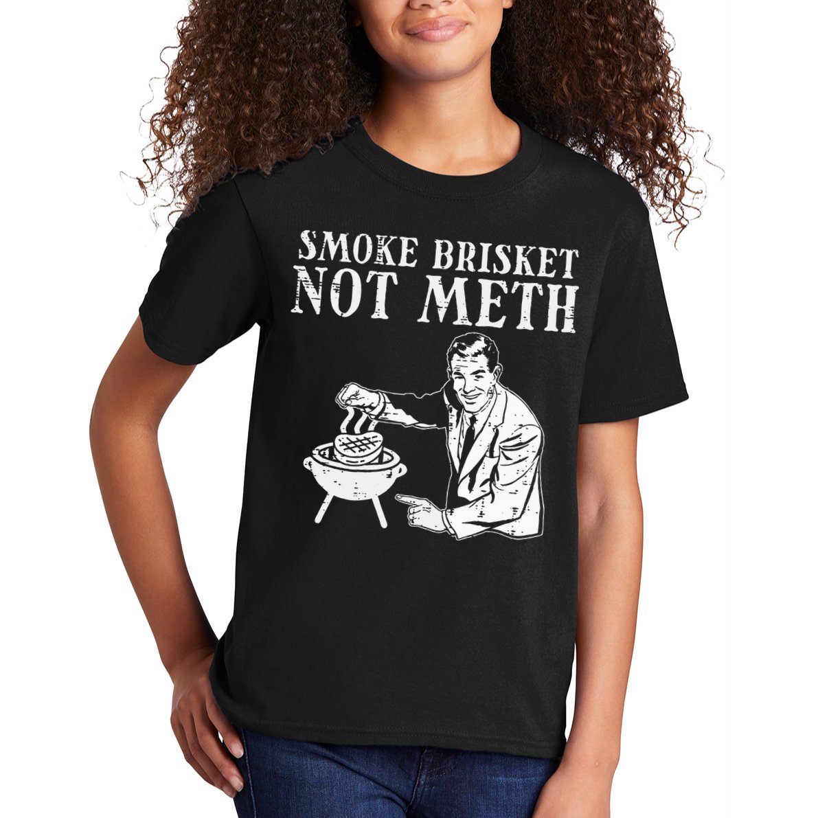 Grill Brisket Fun Bbq Barbecue Meat Grilling Master Dad Kids T-Shirt