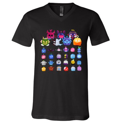 Game Blox Fruits V-Neck T-Shirt