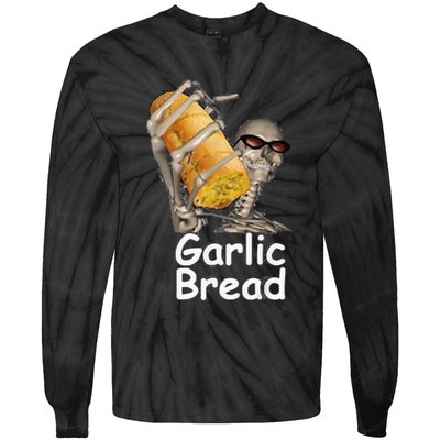 Garlic Bread Funny Skeleton Tie-Dye Long Sleeve Shirt