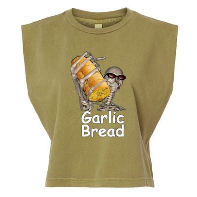 Garlic Bread Funny Skeleton Garment-Dyed Women's Muscle Tee