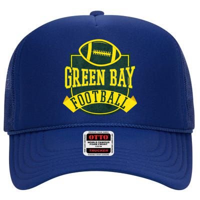 Green Bay Football High Crown Mesh Back Trucker Hat