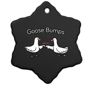 Goose Bumps Funny Goose Pun Ceramic Star Ornament