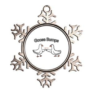 Goose Bumps Funny Goose Pun Metallic Star Ornament