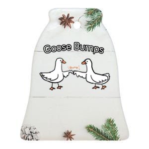 Goose Bumps Funny Goose Pun Ceramic Bell Ornament