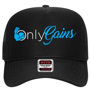 Gym Bodybuilder Fitness Lovers | Only Gainz Only Gains High Crown Mesh Back Trucker Hat