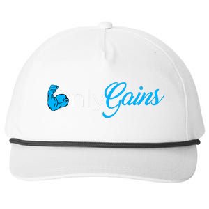 Gym Bodybuilder Fitness Lovers | Only Gainz Only Gains Snapback Five-Panel Rope Hat