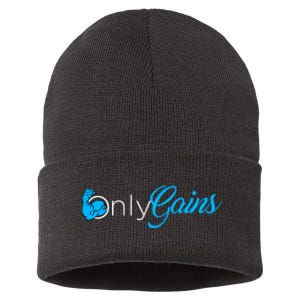 Gym Bodybuilder Fitness Lovers | Only Gainz Only Gains Sustainable Knit Beanie