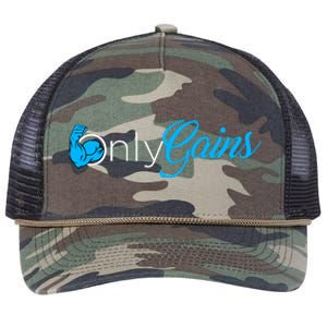 Gym Bodybuilder Fitness Lovers | Only Gainz Only Gains Retro Rope Trucker Hat Cap