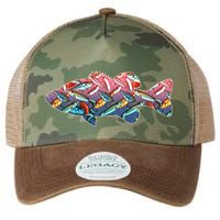 Go Base Fish Fishing Lures Pattern Legacy Tie Dye Trucker Hat