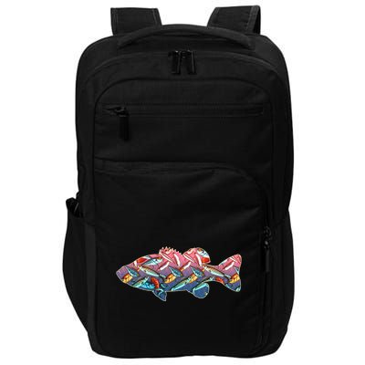 Go Base Fish Fishing Lures Pattern Impact Tech Backpack