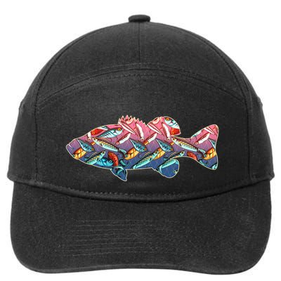 Go Base Fish Fishing Lures Pattern 7-Panel Snapback Hat