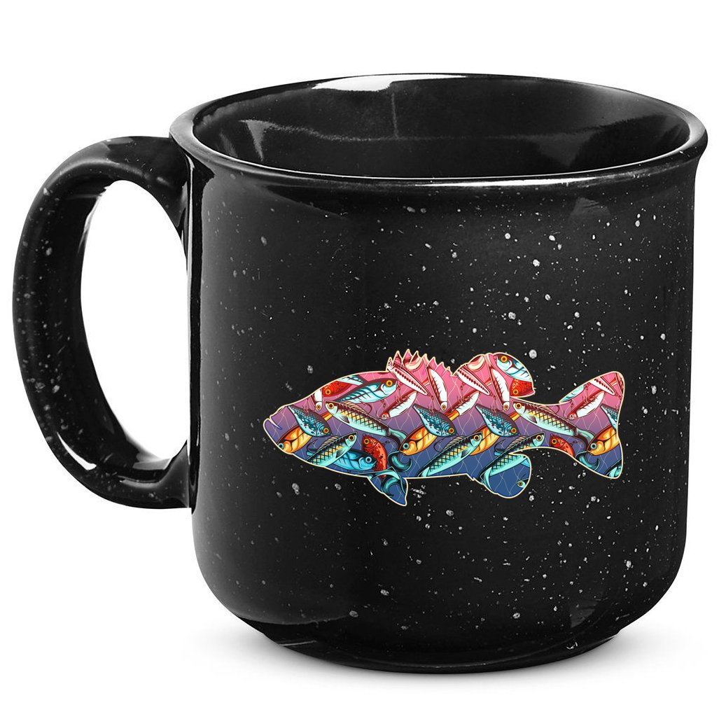 Go Base Fish Fishing Lures Pattern 15oz Campfire Ceramic Mug