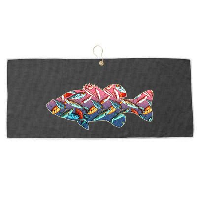 Go Base Fish Fishing Lures Pattern Large Microfiber Waffle Golf Towel