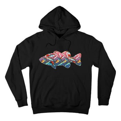 Go Base Fish Fishing Lures Pattern Tall Hoodie