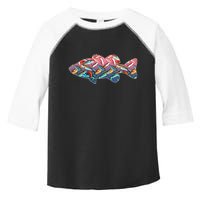 Go Base Fish Fishing Lures Pattern Toddler Fine Jersey T-Shirt