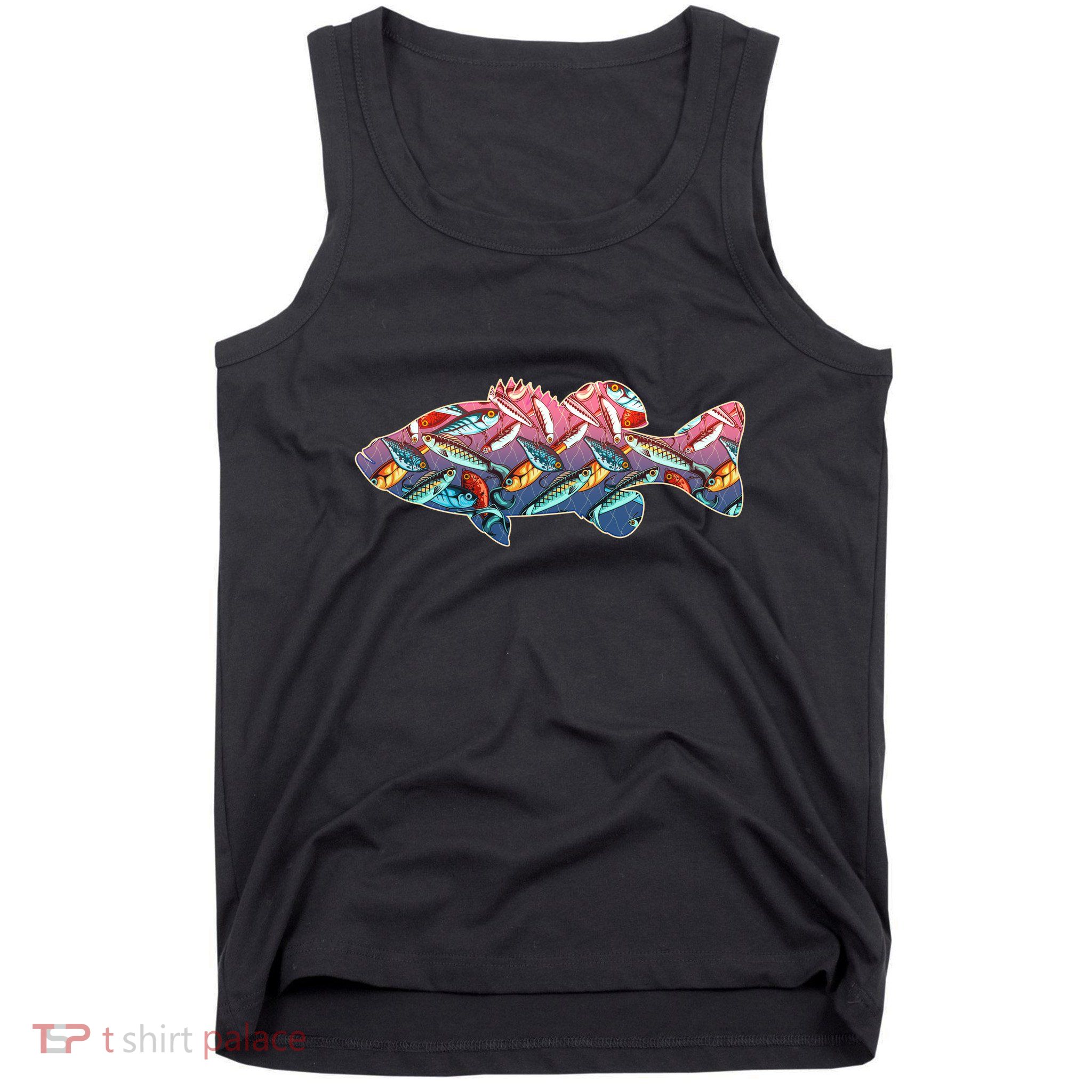 Go Base Fish Fishing Lures Pattern Tank Top