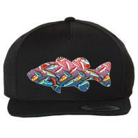 Go Base Fish Fishing Lures Pattern Wool Snapback Cap