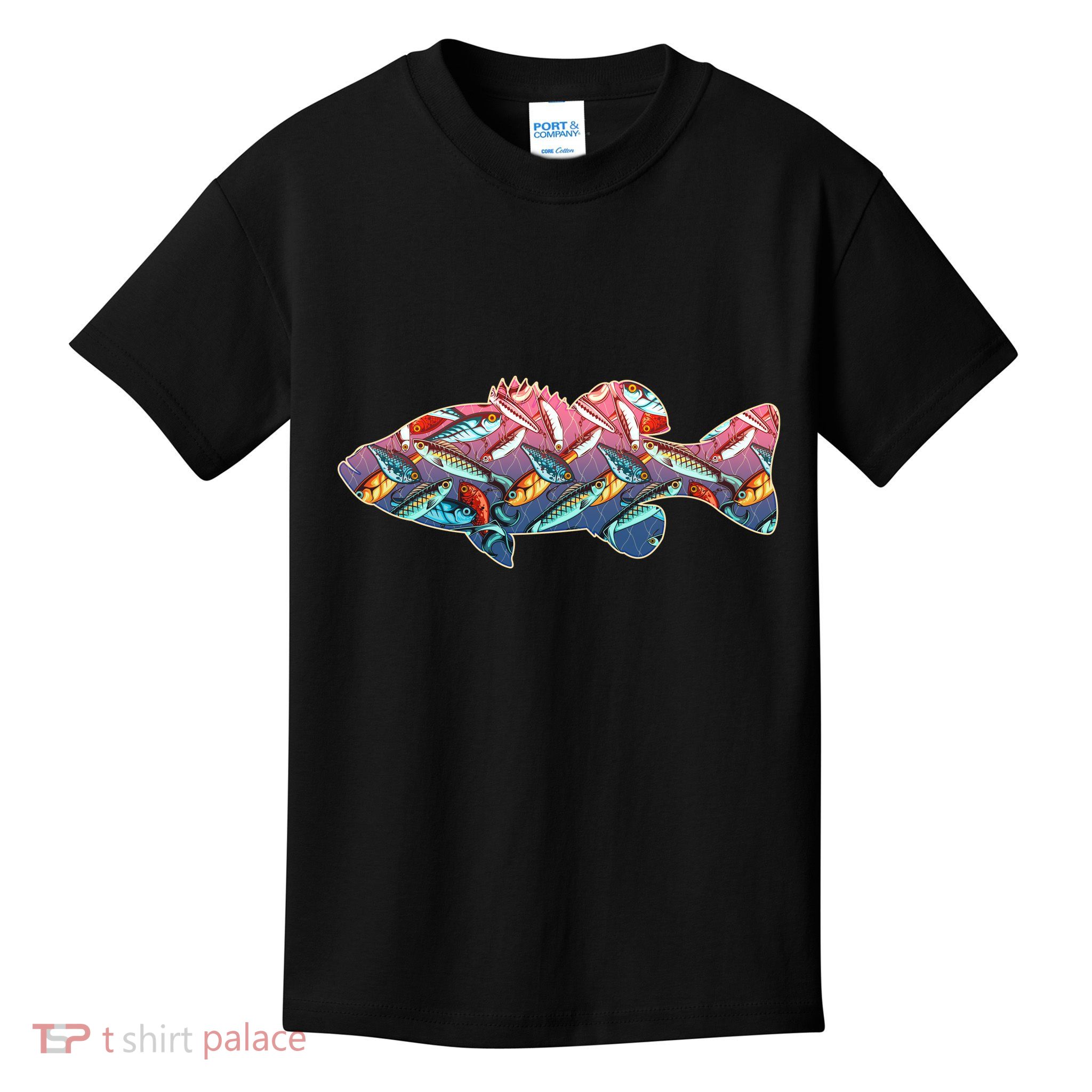 Go Base Fish Fishing Lures Pattern Kids T-Shirt