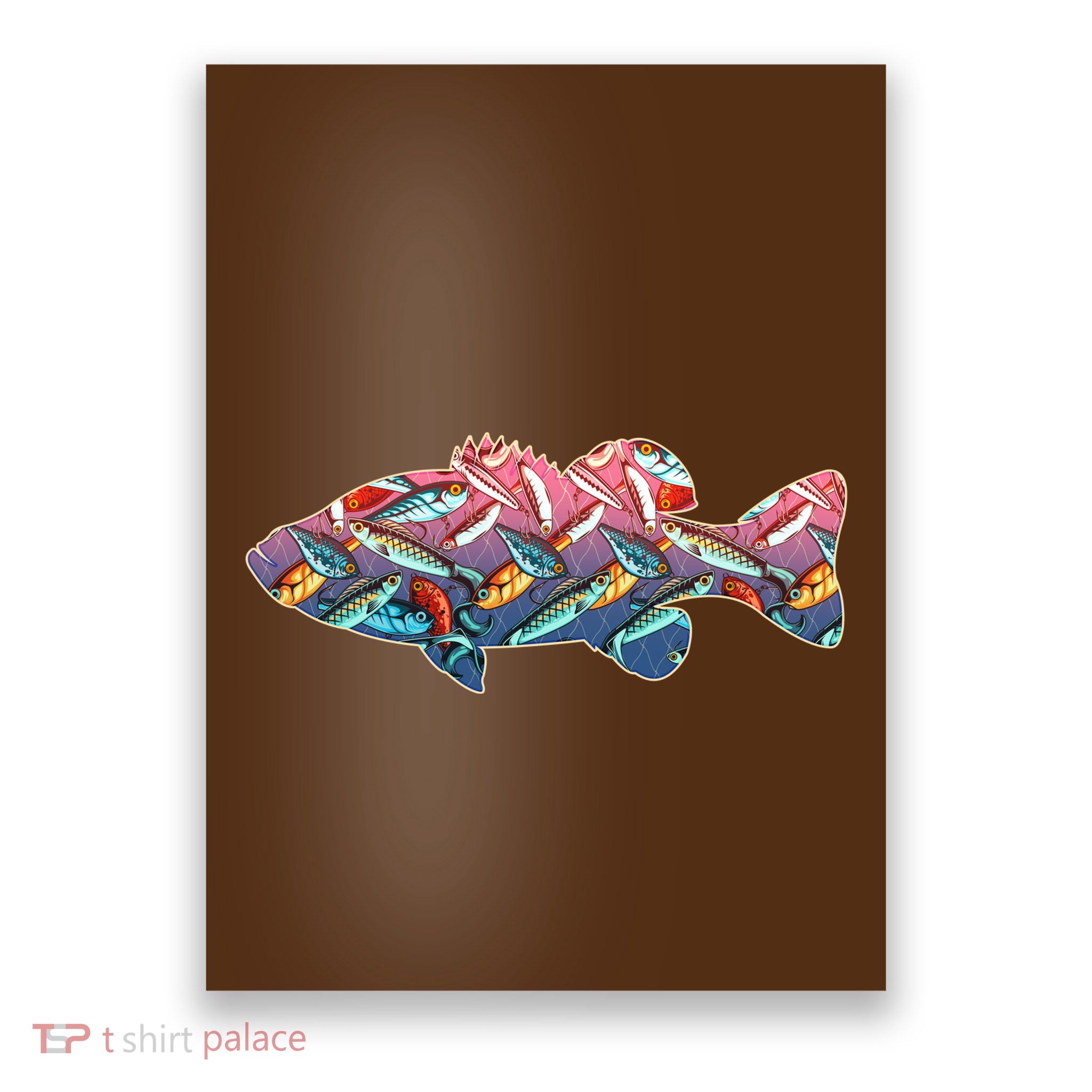 Go Base Fish Fishing Lures Pattern Poster