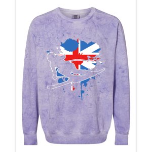 Great Britain Flag Skier British Alpine Skiing Colorblast Crewneck Sweatshirt