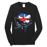 Great Britain Flag Skier British Alpine Skiing Long Sleeve Shirt