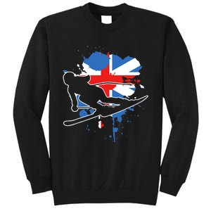 Great Britain Flag Skier British Alpine Skiing Sweatshirt