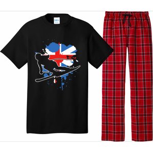 Great Britain Flag Skier British Alpine Skiing Pajama Set