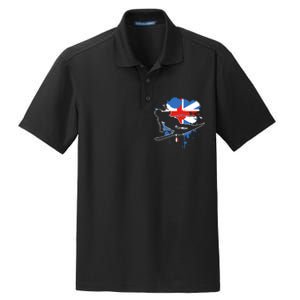 Great Britain Flag Skier British Alpine Skiing Dry Zone Grid Polo