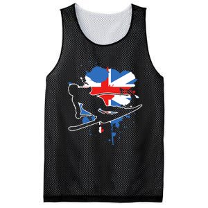 Great Britain Flag Skier British Alpine Skiing Mesh Reversible Basketball Jersey Tank