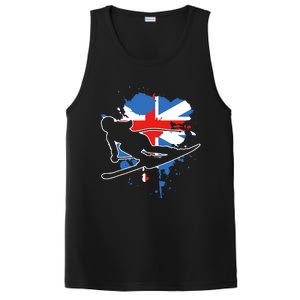 Great Britain Flag Skier British Alpine Skiing PosiCharge Competitor Tank