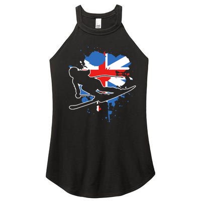 Great Britain Flag Skier British Alpine Skiing Women’s Perfect Tri Rocker Tank