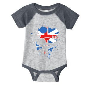 Great Britain Flag Skier British Alpine Skiing Infant Baby Jersey Bodysuit