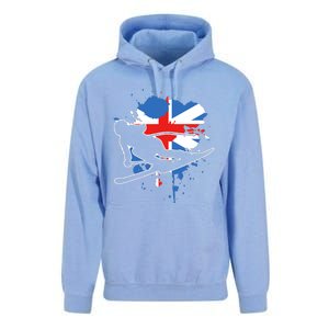 Great Britain Flag Skier British Alpine Skiing Unisex Surf Hoodie