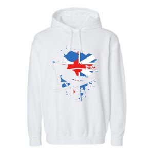 Great Britain Flag Skier British Alpine Skiing Garment-Dyed Fleece Hoodie