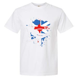 Great Britain Flag Skier British Alpine Skiing Garment-Dyed Heavyweight T-Shirt