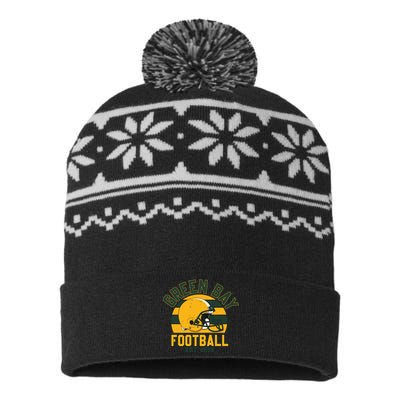 Green Bay Football Est 1919 Team Supporter USA-Made Snowflake Beanie