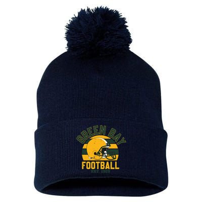 Green Bay Football Est 1919 Team Supporter Pom Pom 12in Knit Beanie