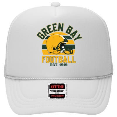 Green Bay Football Est 1919 Team Supporter High Crown Mesh Back Trucker Hat