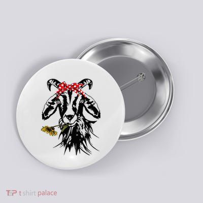 Goats Bandana Farm Animal Lover Funny Goat Graphics Button