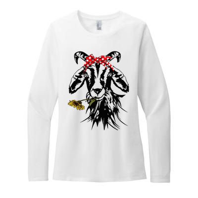 Goats Bandana Farm Animal Lover Funny Goat Graphics Womens CVC Long Sleeve Shirt