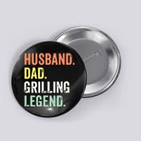 Grilling BBQ Father Funny Husband Dad Legend Vintage Button