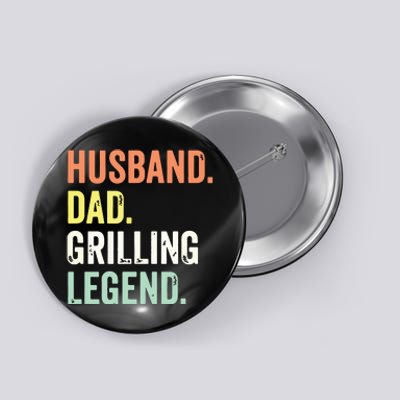 Grilling BBQ Father Funny Husband Dad Legend Vintage Button