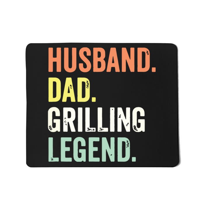 Grilling BBQ Father Funny Husband Dad Legend Vintage Mousepad