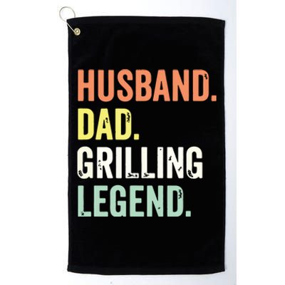 Grilling BBQ Father Funny Husband Dad Legend Vintage Platinum Collection Golf Towel