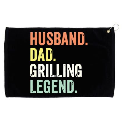 Grilling BBQ Father Funny Husband Dad Legend Vintage Grommeted Golf Towel