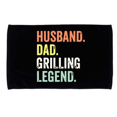 Grilling BBQ Father Funny Husband Dad Legend Vintage Microfiber Hand Towel