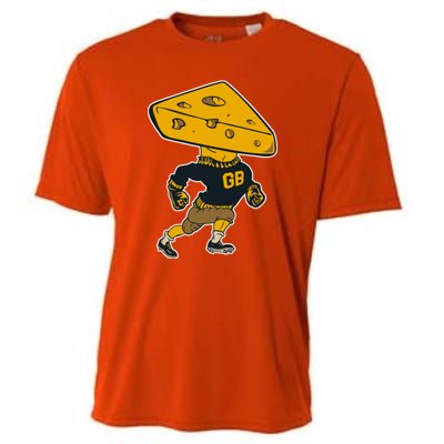 Green Bay Football Mascot Cheese Man Cooling Performance Crew T-Shirt