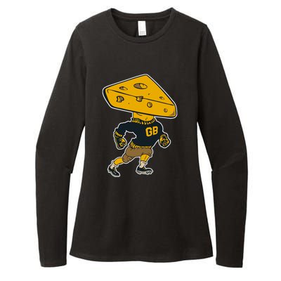 Green Bay Football Mascot Cheese Man Womens CVC Long Sleeve Shirt